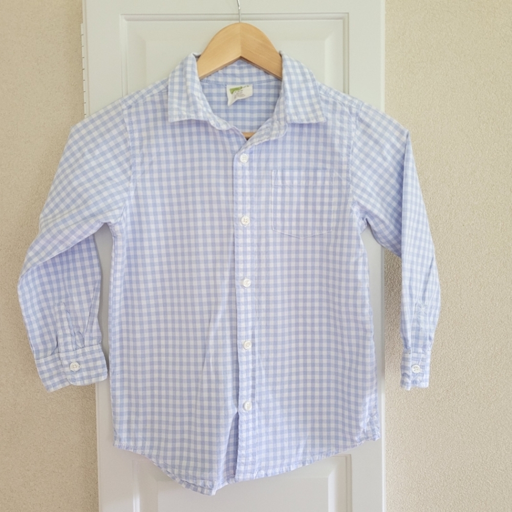 Crazy 8 Light Blue Gingham Button Down Shirt size S (5-6)